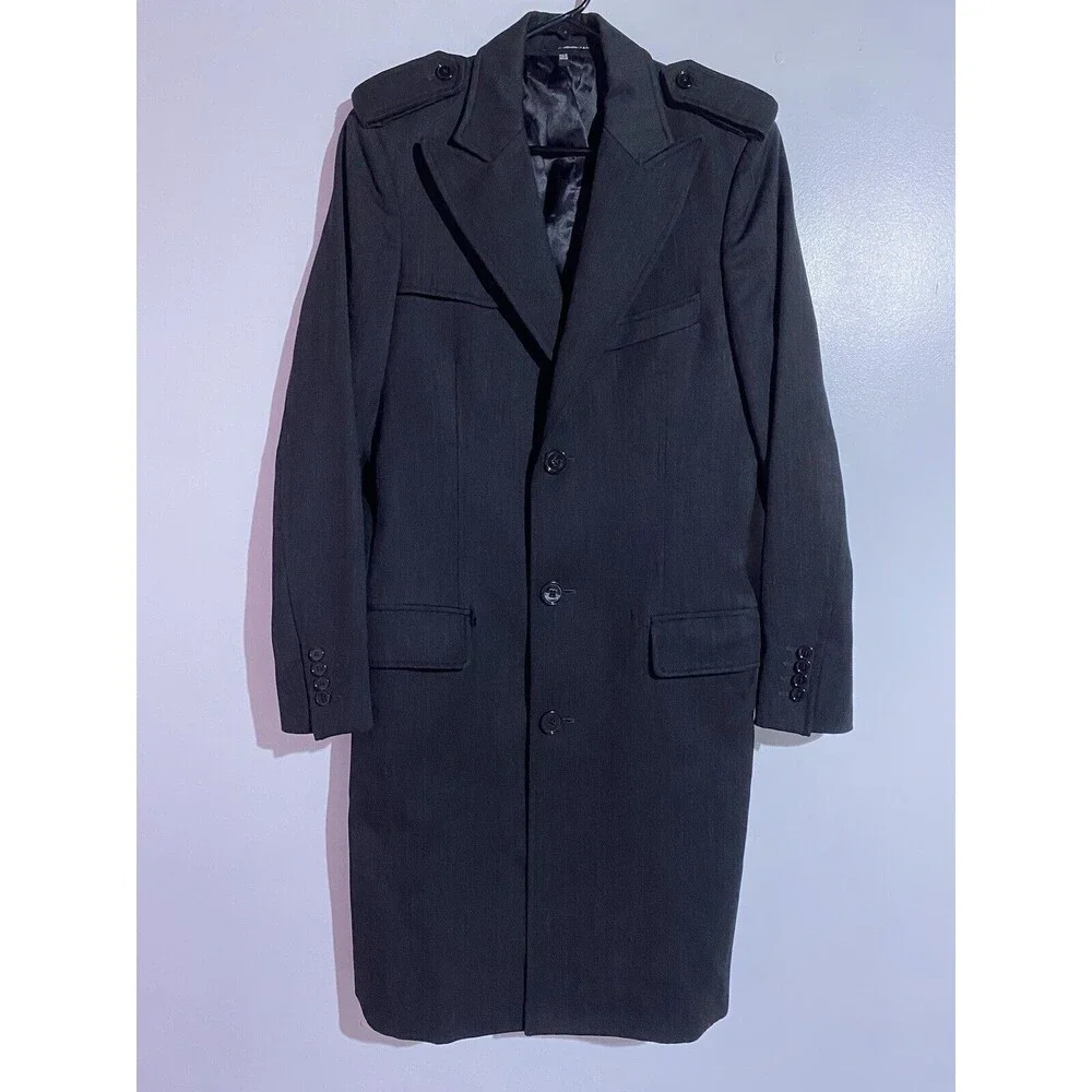 Zara Man Overcoat Medium Black‎ Wool Long Coat Business Professional Corpcore